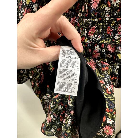 Old Navy Floral and Glitter Long Sleeve Dress Size 2 XL - Picture 5 of 7